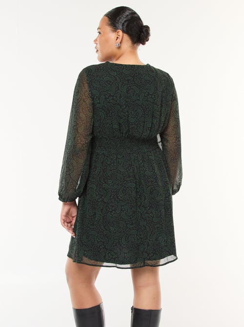 Vestito corto con cintura drappeggiata - Kiabi