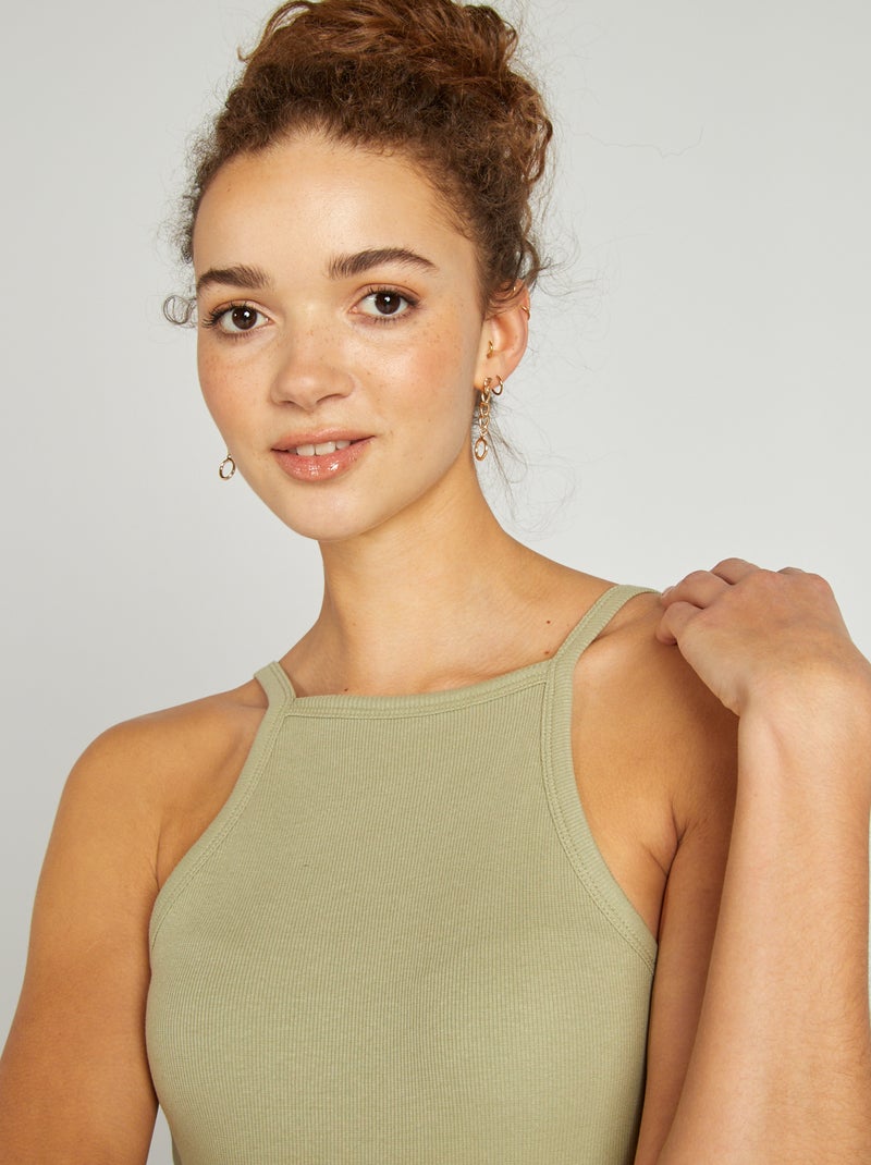 Vestito corto con giromanica americano VERDE - Kiabi