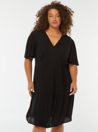 Vestito corto con maniche a farfalla