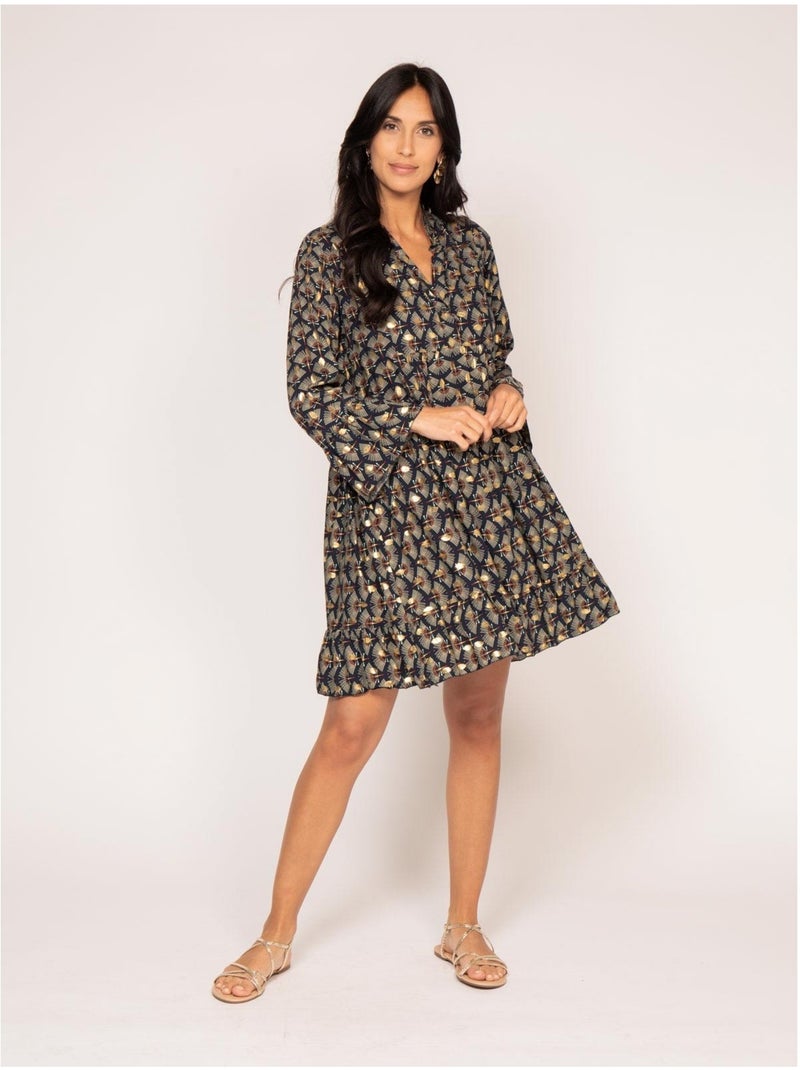 Vestito corto con motivi isther Blu marino - Kiabi