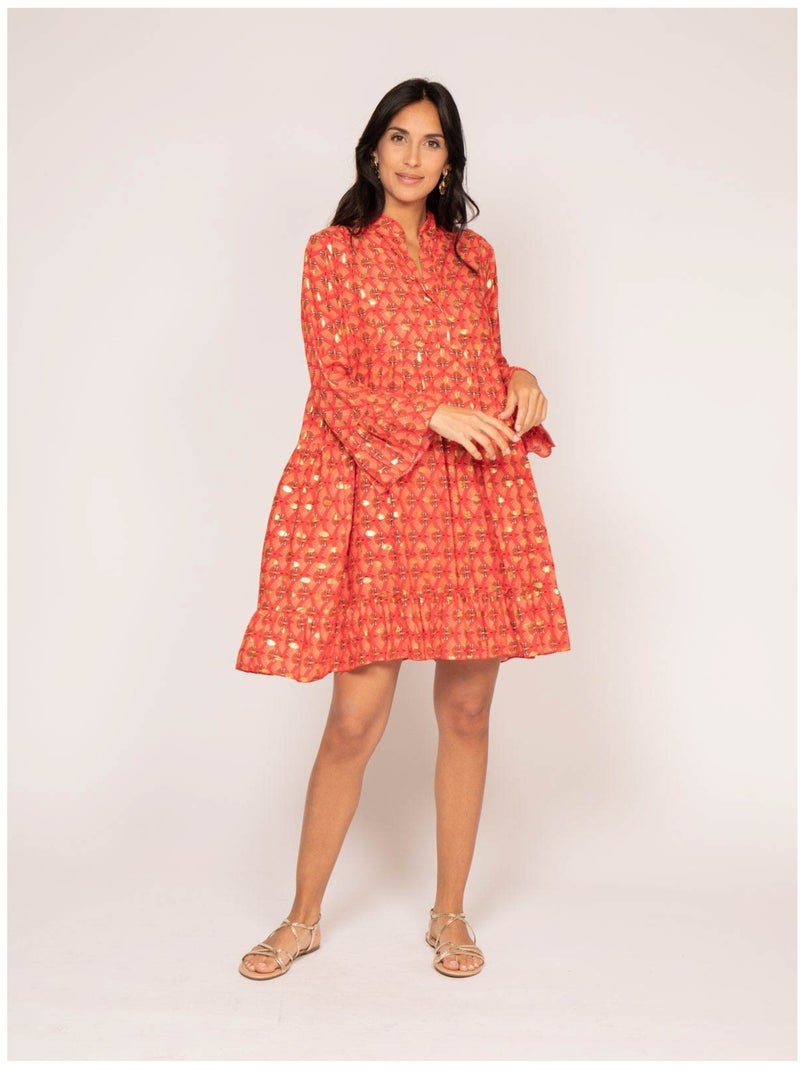 Vestito corto con motivi ISTHER Rosso - Kiabi