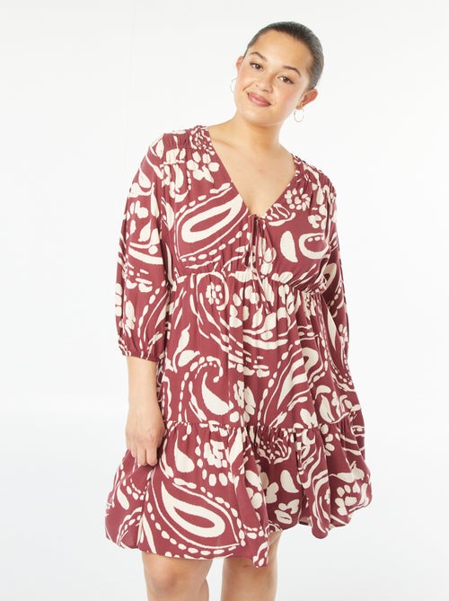 Vestito corto con motivo a maniche lunghe - Kiabi