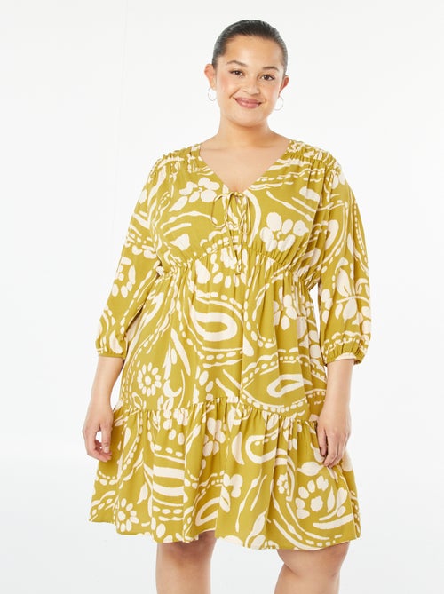 Vestito corto con motivo a maniche lunghe - Kiabi