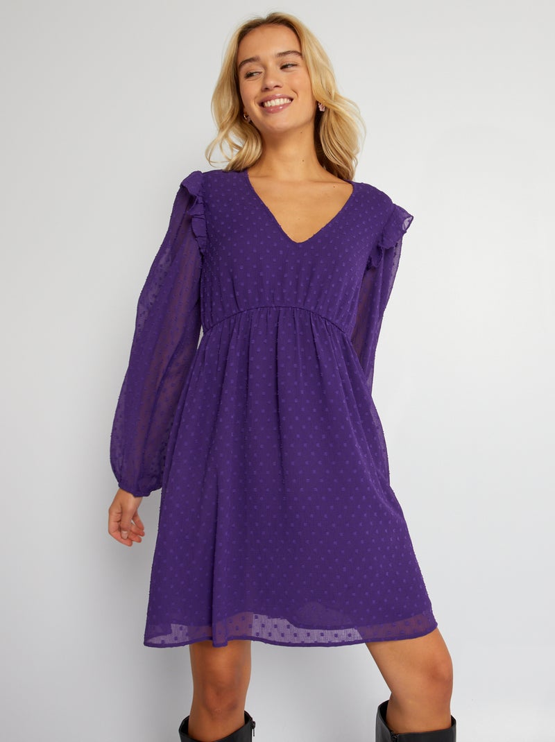 Vestito corto con plumetis VIOLA - Kiabi