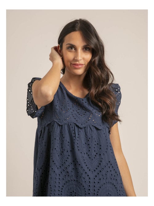 Vestito corto con ricami inglesi INGLES - Kiabi