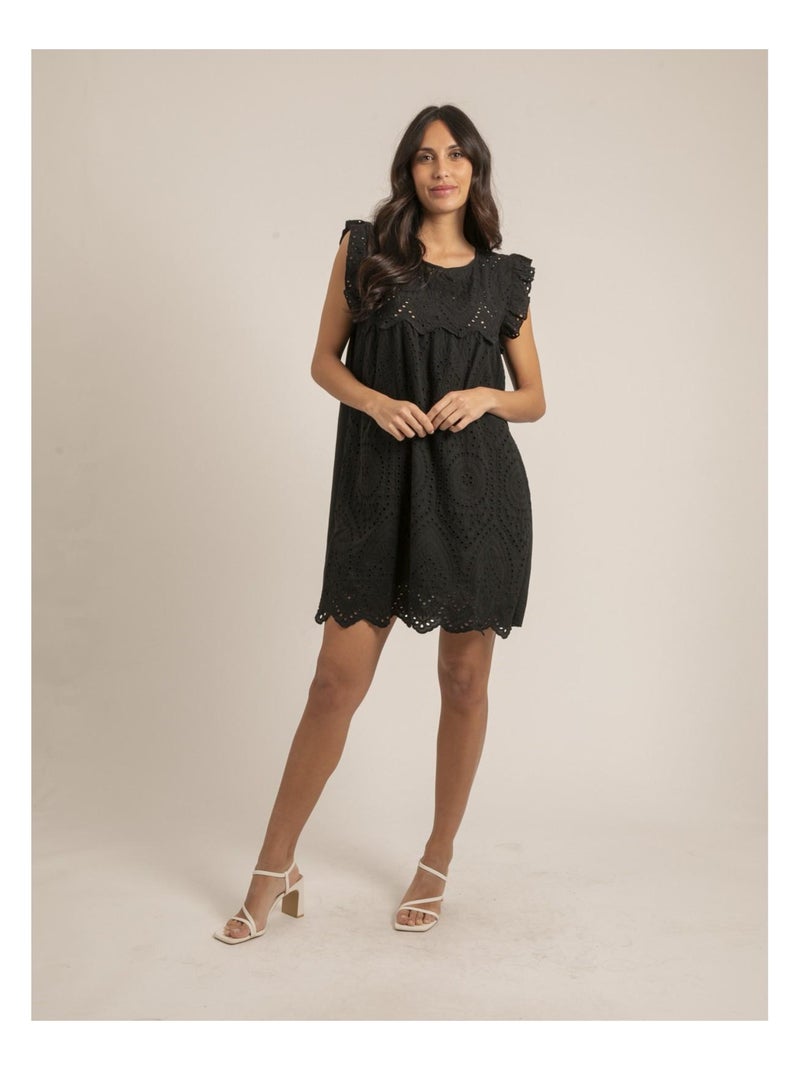 Vestito corto con ricami inglesi INGLES Nero - Kiabi