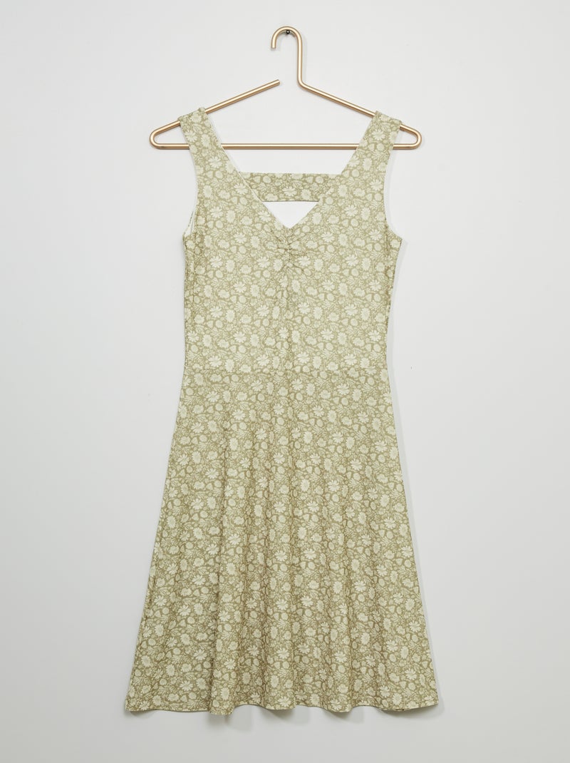 Vestito corto con schiena scoperta VERDE - Kiabi