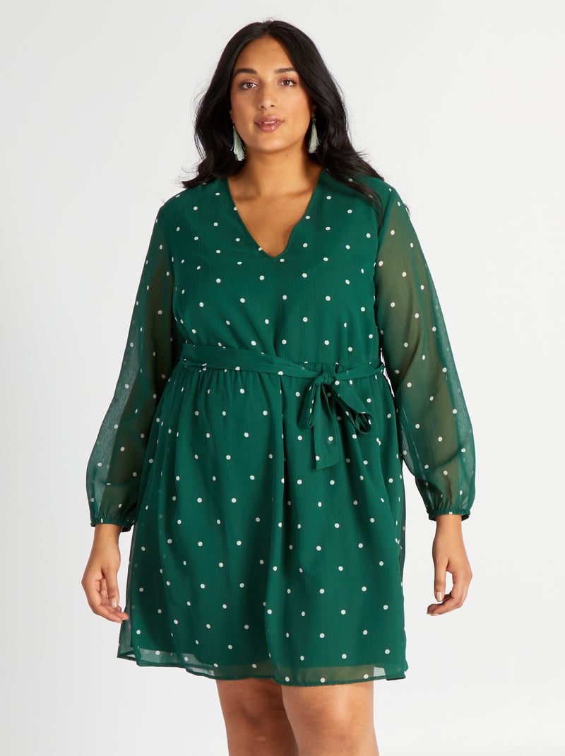 Vestito corto con scollo a V VERDE - Kiabi