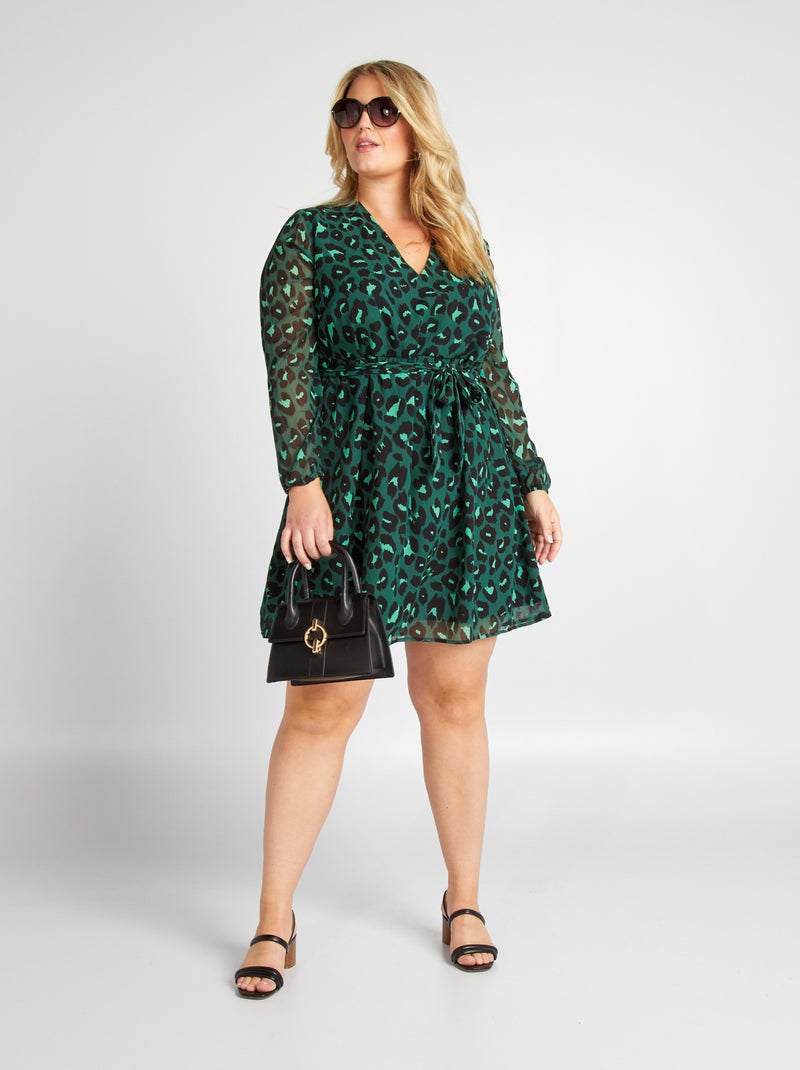 Vestito corto con scollo a V VERDE - Kiabi