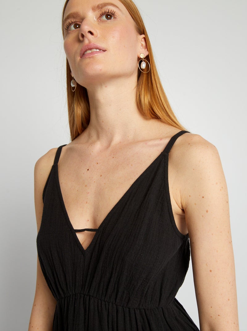 Vestito corto con spalline sottili nero - Kiabi