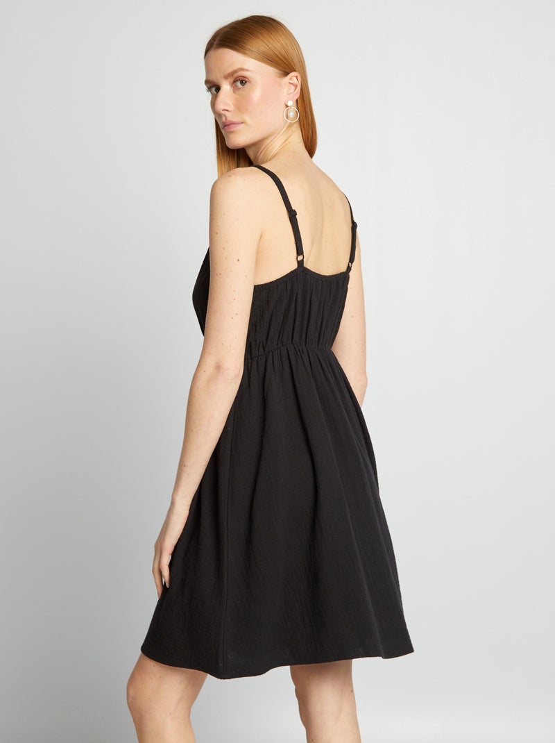 Vestito corto con spalline sottili nero - Kiabi