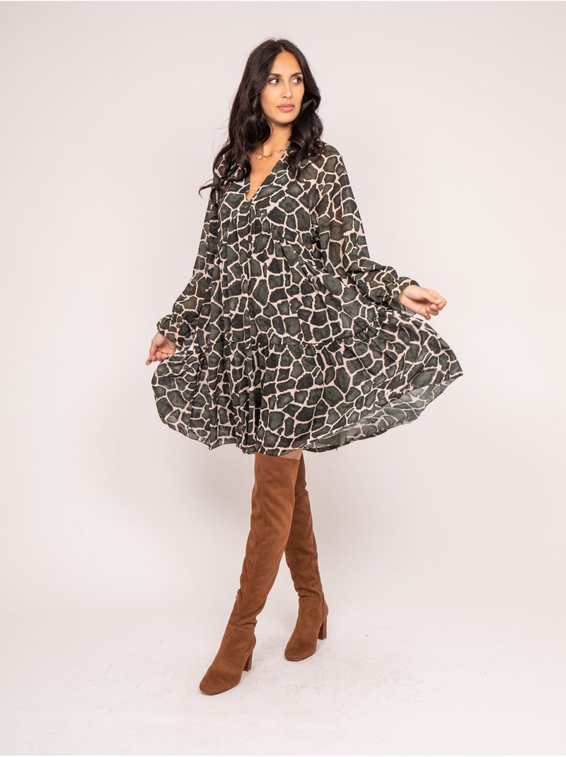 Vestito corto con stampa IFER Cachi - Kiabi