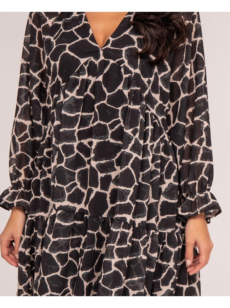 Vestito corto con stampa IFER Nero - Kiabi