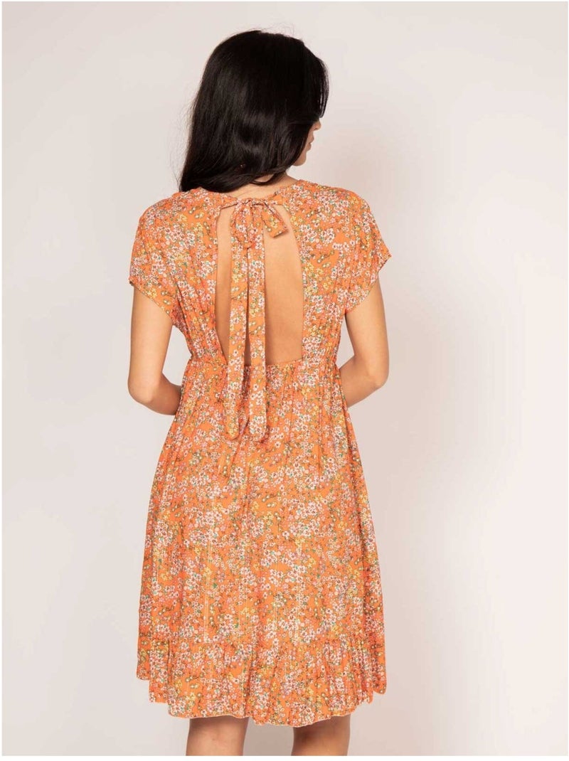 Vestito corto con stampa IJONA Arancione - Kiabi