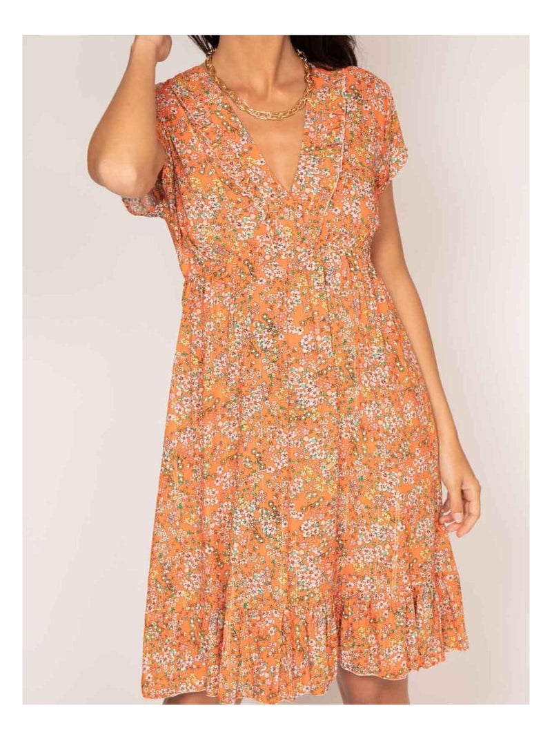 Vestito corto con stampa IJONA Arancione - Kiabi