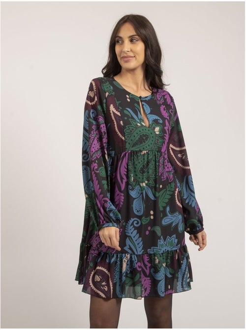 Vestito corto con stampa ILLONA - Kiabi