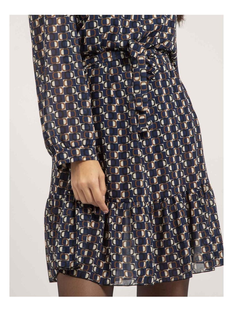 Vestito corto con stampa IPERTIA Blu marino - Kiabi