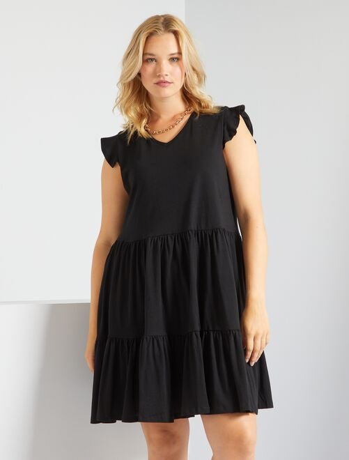Vestito corto con volant 'Only' - nero - Kiabi - 25.00€