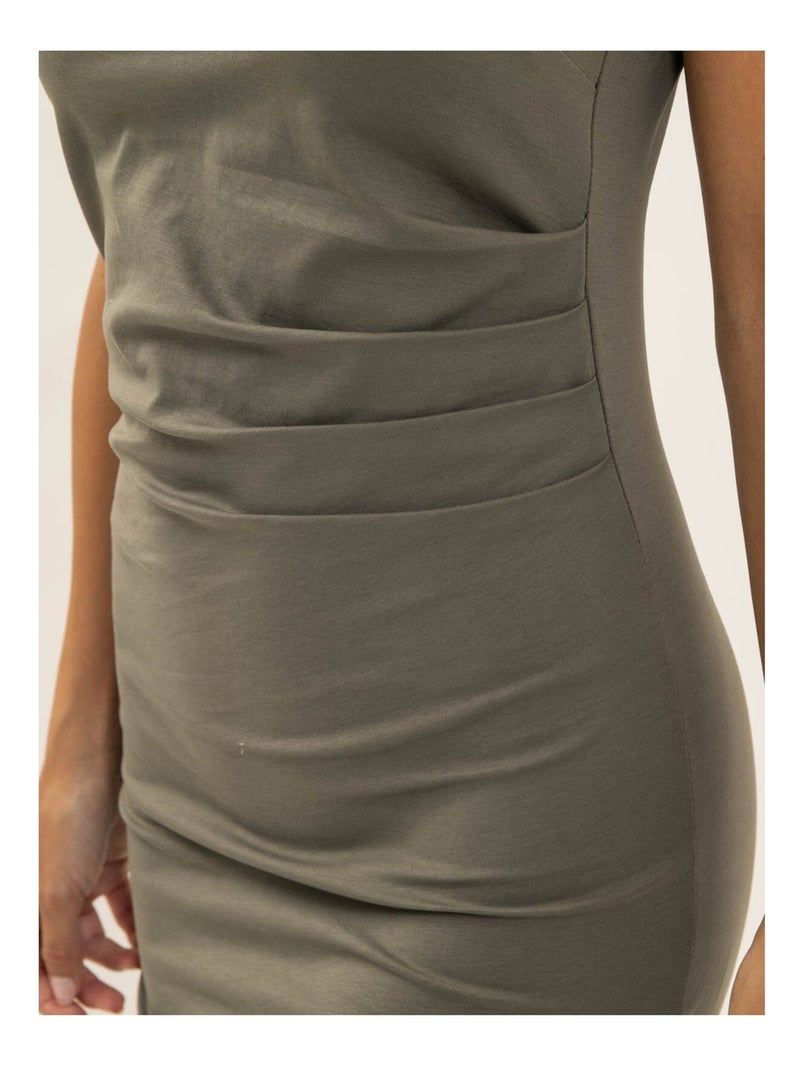 Vestito corto drappeggiato IMAVA Cachi - Kiabi