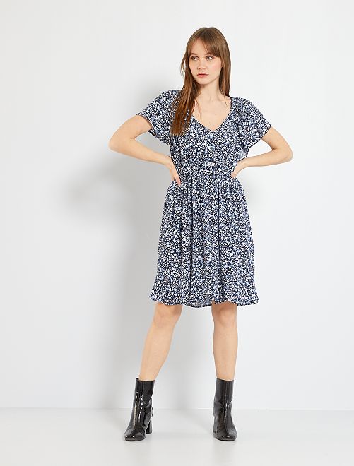 Vestito corto floreale - BLU - Kiabi - 20.00€