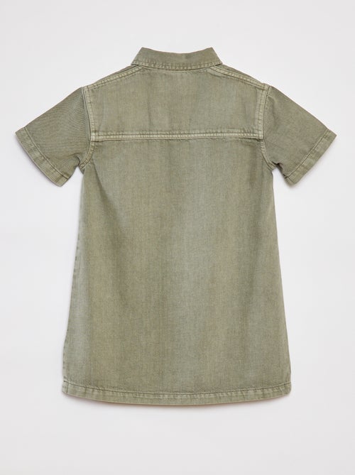 Vestito corto in denim con collo stile chemisier - Kiabi