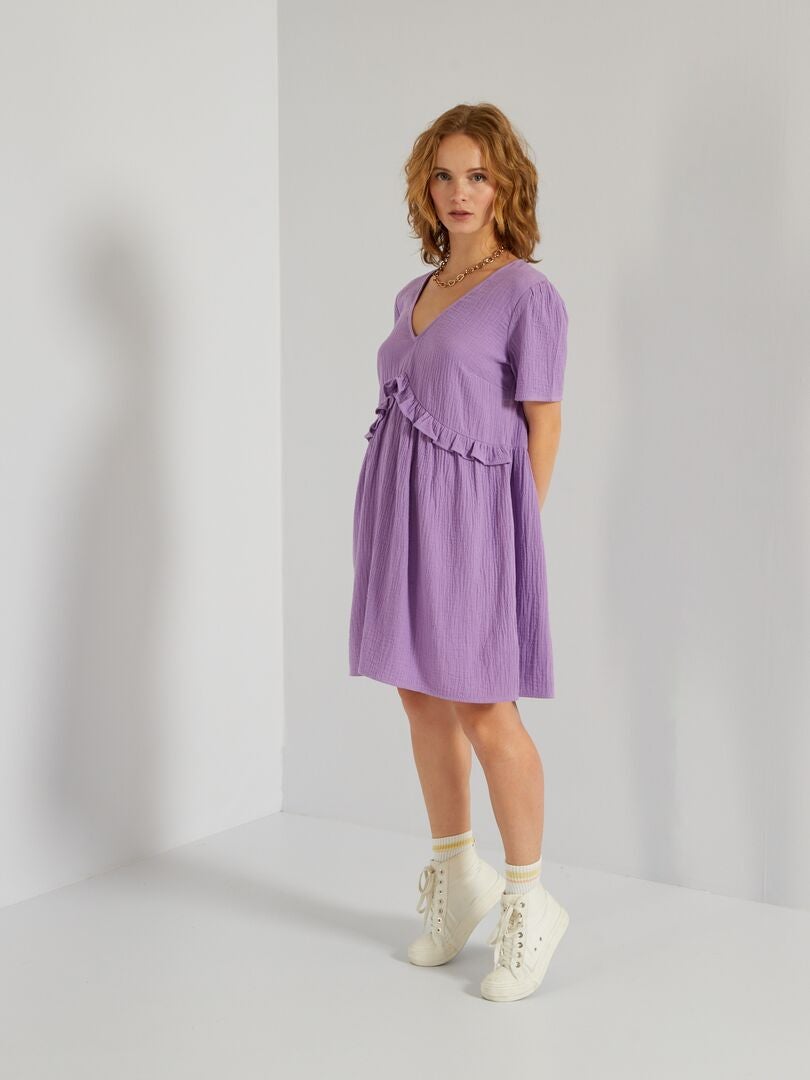 Vestito corto in garza di cotone Violetta - Kiabi