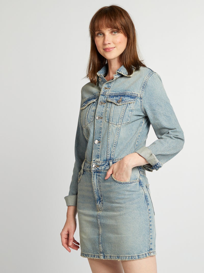 Vestito corto in jeans BLU - Kiabi