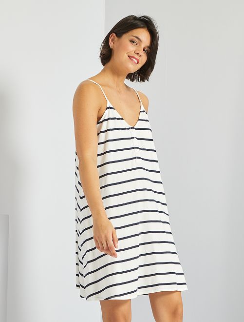 Vestito corto in jersey con spalline sottili - BIANCO - Kiabi - 8.00€