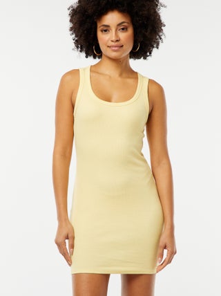 Vestito corto in maglia a coste