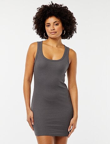 Vestito corto in maglia a coste