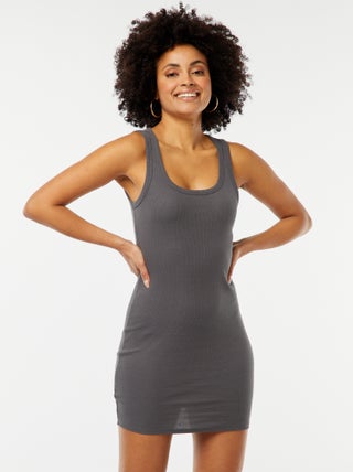 Vestito corto in maglia a coste