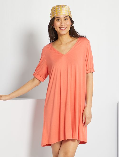 Vestito corto in maglia jersey - ARANCIONE - Kiabi - 10.00€