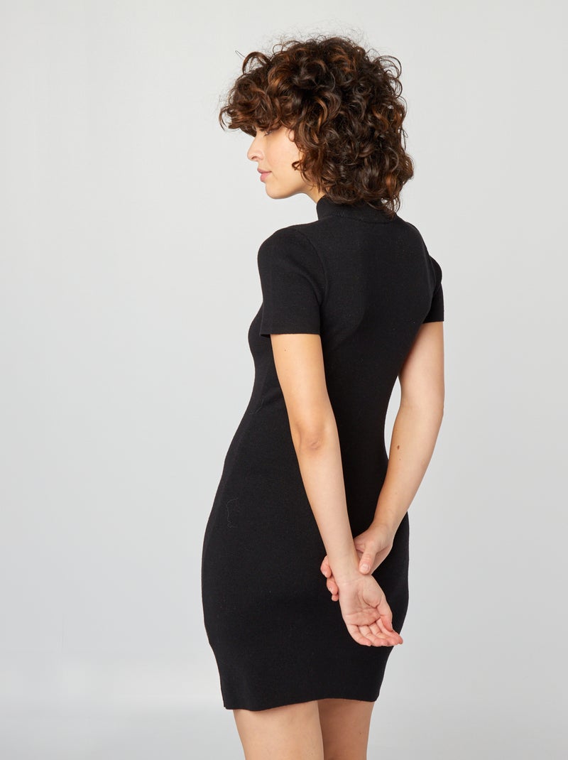 Vestito corto in maglia nero - Kiabi