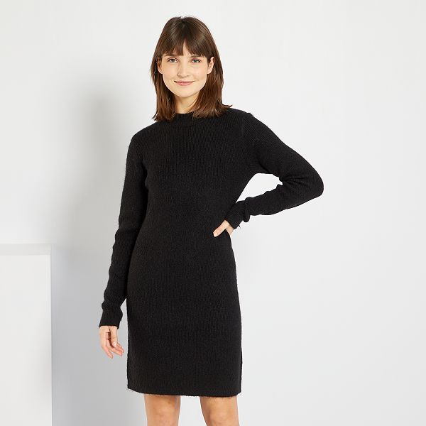 Vestito corto in maglia Donna dalla 38 alla 52 - nero - Kiabi - 15,00€