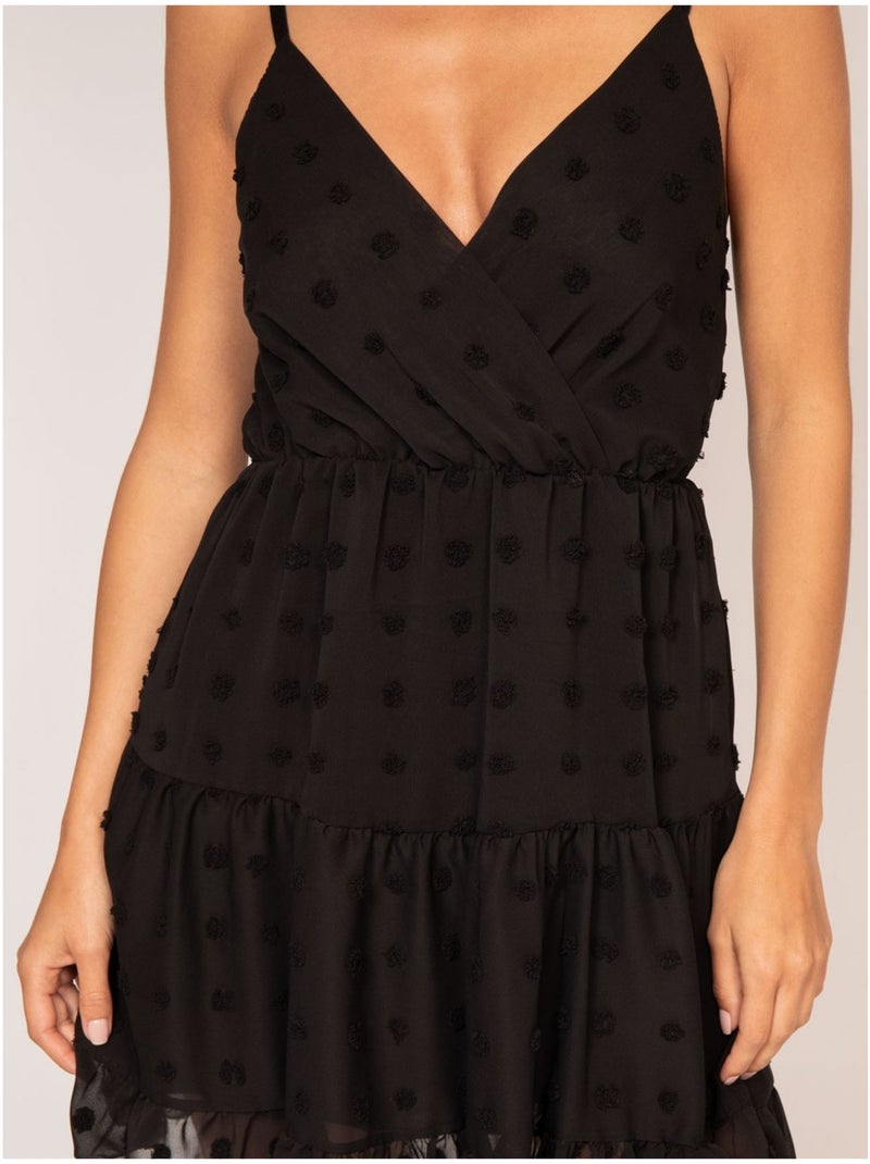 Vestito corto in plumetis IPEKA Nero - Kiabi