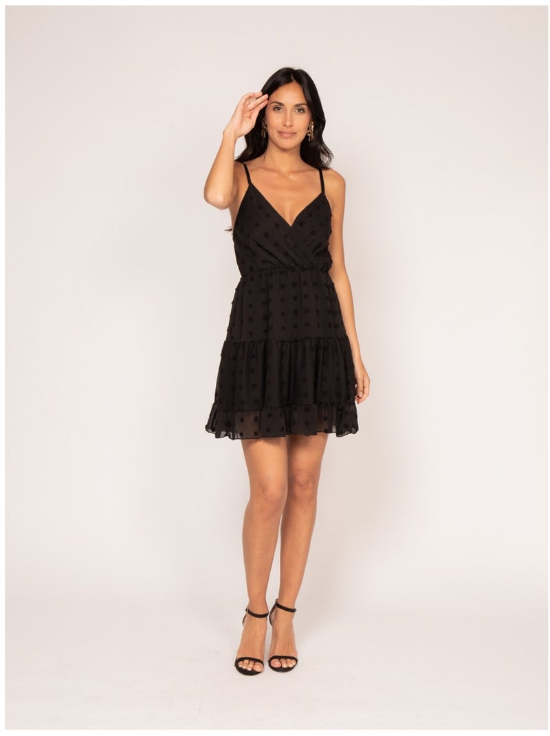 Vestito corto in plumetis IPEKA Nero - Kiabi