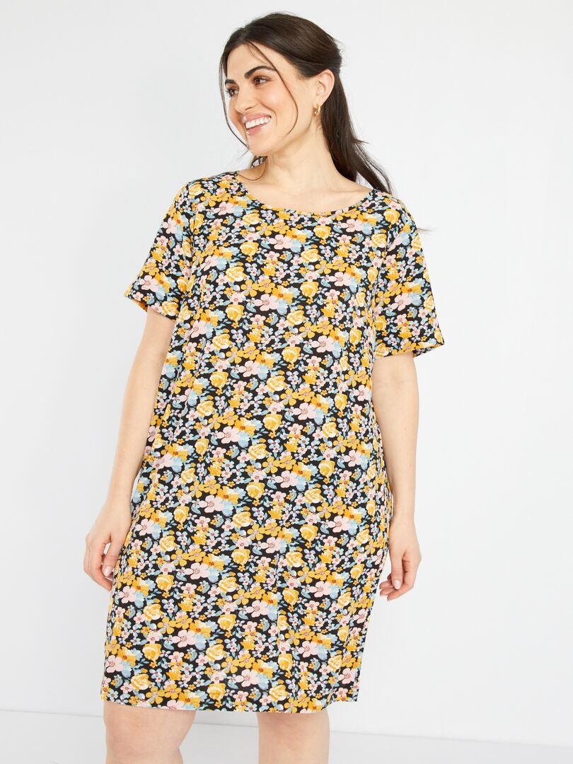 Vestito in tessuto effetto crêpe lunghezza midi - ROSSO - Premaman