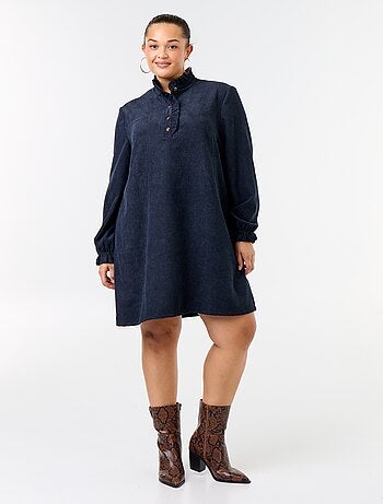 Vestito corto in velluto a costine