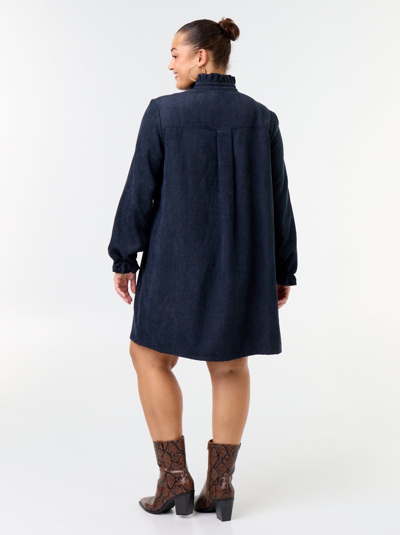 Vestito corto in velluto a costine Blu - Kiabi