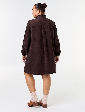 Vestito corto in velluto a costine