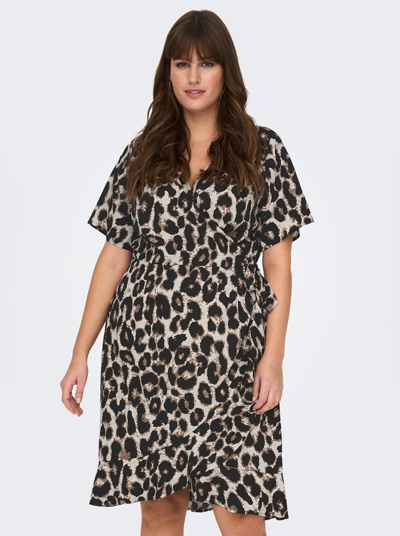 Vestito corto incrociato 'Only' leopardato - Kiabi