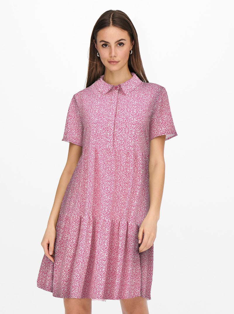 Vestito corto morbido 'JDY' rosa con stampa - Kiabi