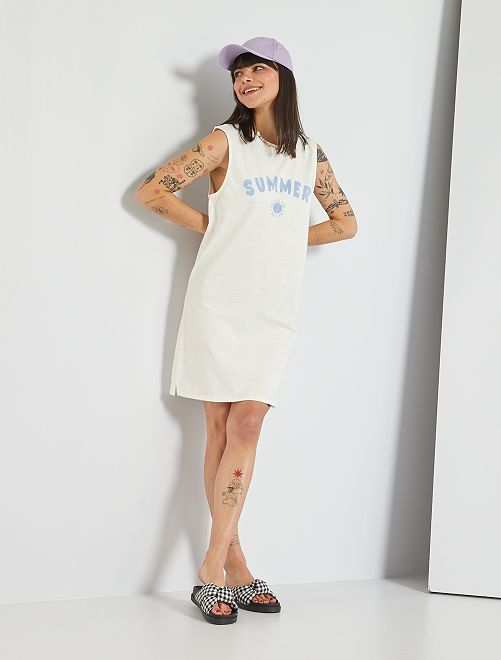 Vestito corto senza maniche - BIANCO - Kiabi - 10.00€