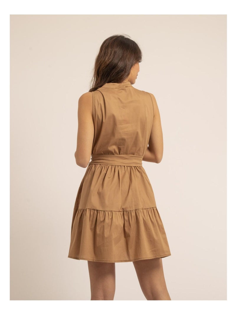 Vestito corto senza maniche ISOLINA Marrone caramello - Kiabi
