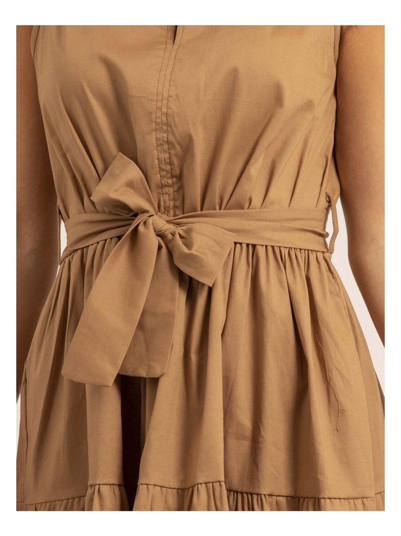 Vestito corto senza maniche ISOLINA Marrone caramello - Kiabi