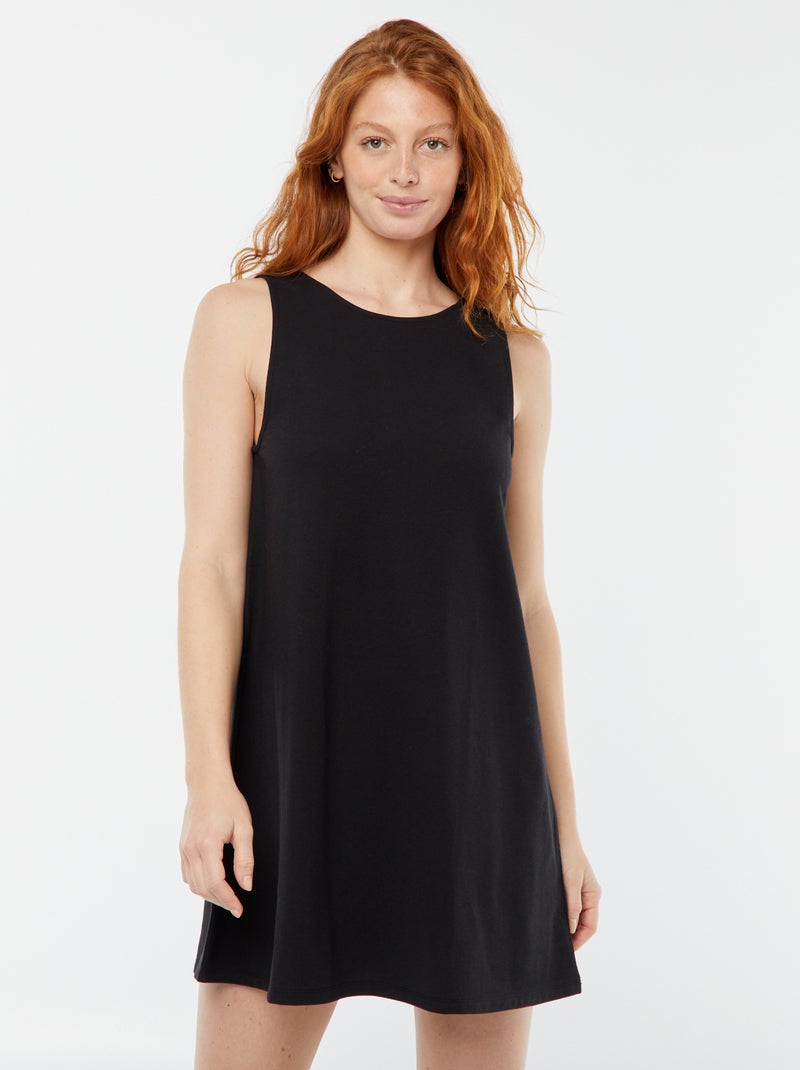 Vestito corto senza maniche nero - Kiabi