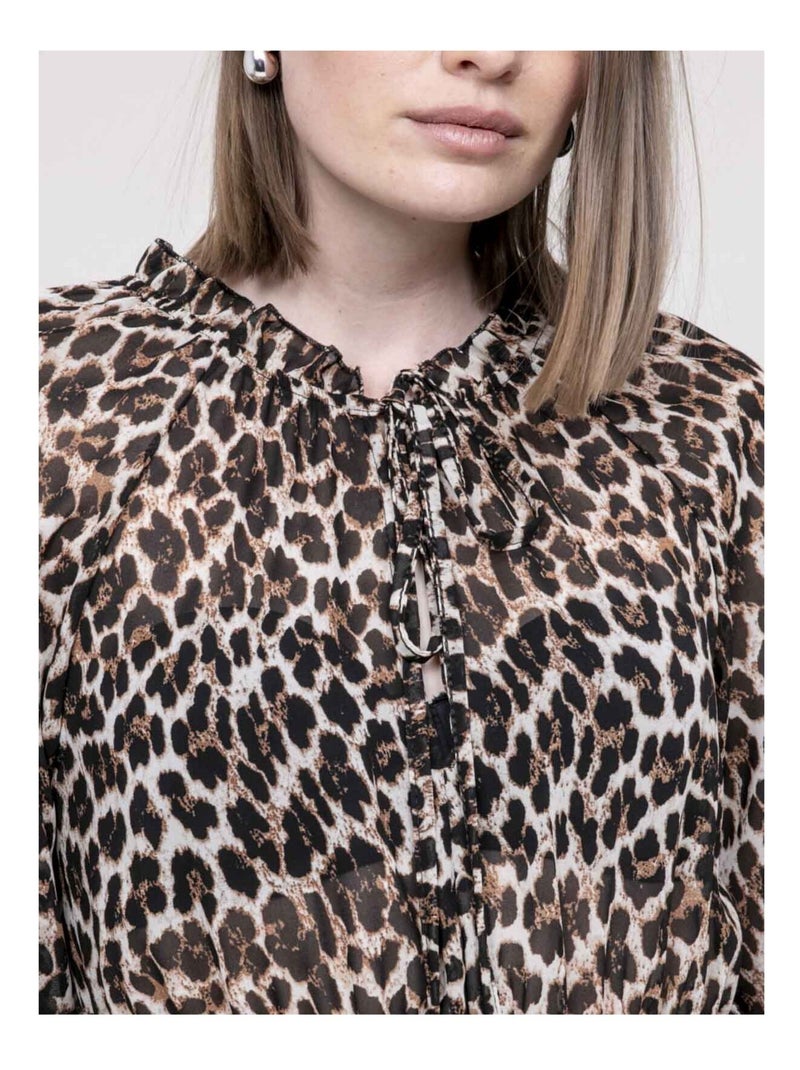 Vestito corto stampa leopardo ITISSIMI Marrone - Kiabi