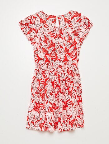Vestito corto stampato con volant