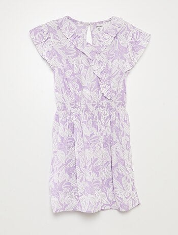 Vestito corto stampato con volant