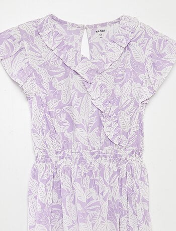 Vestito corto stampato con volant